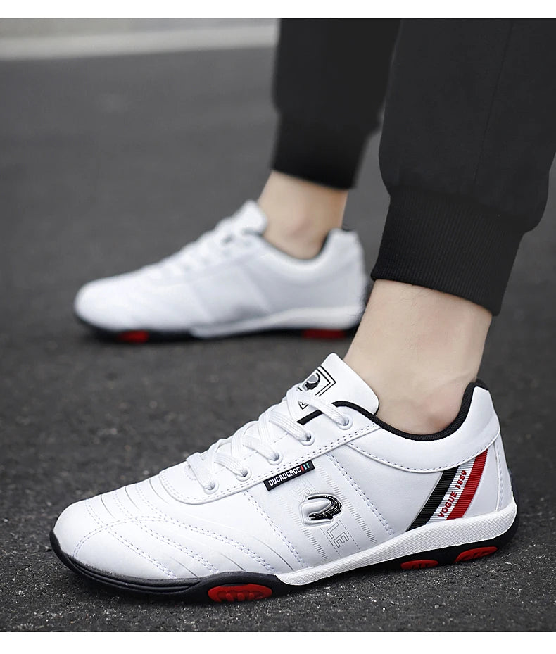 Men's Sports Shoes Leather Waterproof Running Sneakers Luxury Walking Gym Shoes Man Non-slip Training Sneakers Flat Shoes Tennis