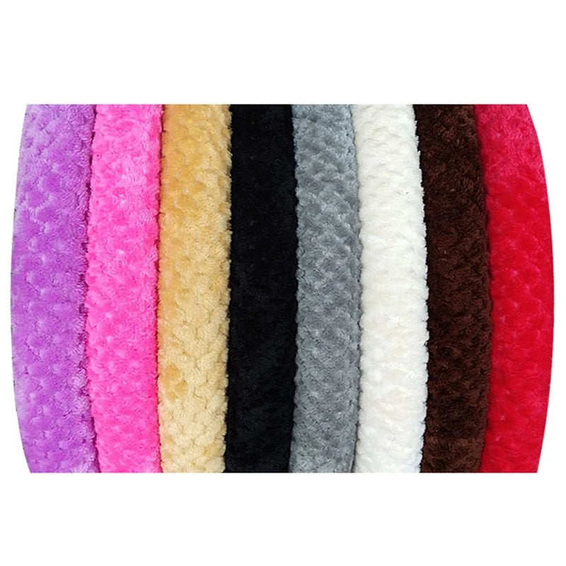 Universal 37-39cm Pink Steering Wheel Cover Warm Plush Steering Wheel Cover For Winter Anti-slip Car Accessories Interior Parts