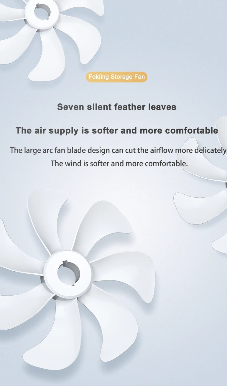 P30 Rechargeable Standing Fan 12 Inch 10800mAh Electric Folding Fan for Desktop Floor Wireless Portable Fans for Home Camping