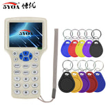 125KHz 13.56MHz RFID Copier Duplicator Reader Writer USB NFC Programmer Smart 10 Frequency Key Fob Card Reader UID Decoder 
