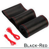 38cm 15inch Car Steering Wheel Braid Cover Artificial leather Needles And Thread Soft Non-slip Auto Interior Accessories Kits