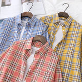 Casual Women's Plaid Shirt 2025 Spring Autumn New Ladies Loose Blouse and Tops Female Long Sleeve Shirts Fresh Checked Clothes