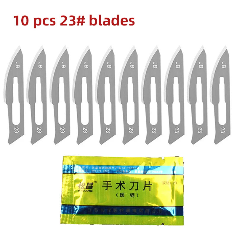 Carbon Steel Carving Metal Scalpel handle 11# 23# Engraving Craft knive Non-Slip Surgical Scalpel Knife Paper Cutting Tool Knife
