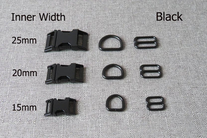 1Set Strong Hardware Metal Straps Slider D Ring Release Belt Buckle For Cat Pet Dog Collar Harness Paracord Sewing Accessory
