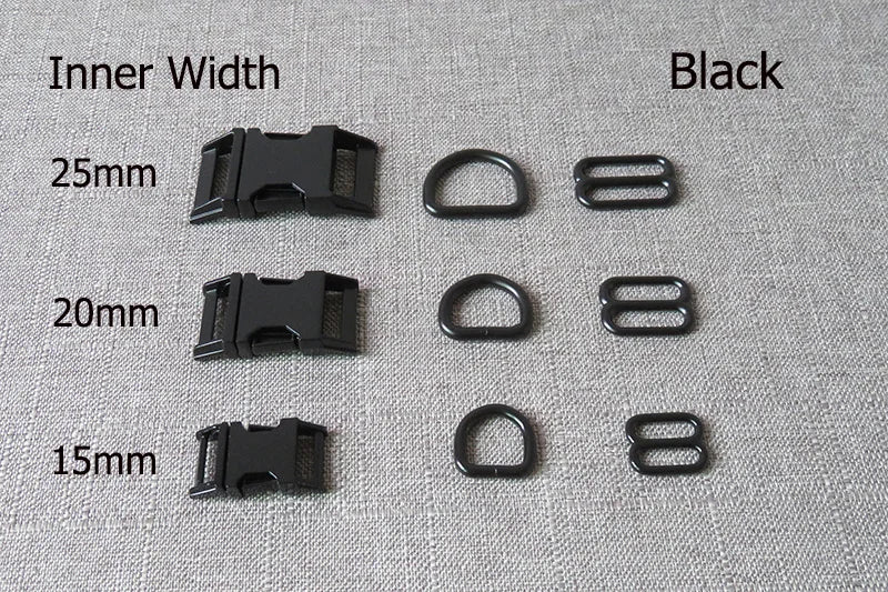 1Set Strong Hardware Metal Straps Slider D Ring Release Belt Buckle For Cat Pet Dog Collar Harness Paracord Sewing Accessory