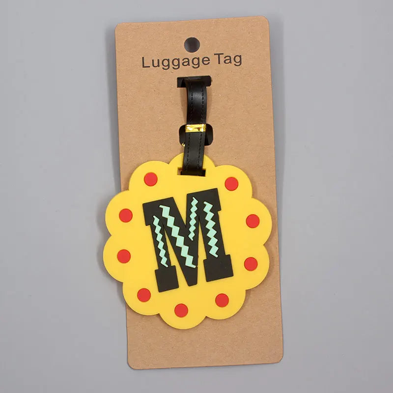 Newest Cute 26 Letters Luggage Travel Accessories Tag Silica Gel Suitcase ID Addres Holder Baggage Boarding Tag Portable Label
