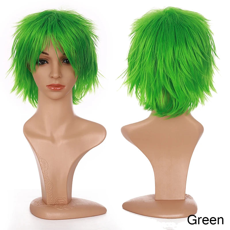 BENIHAIR Synthetic Wig Cosplay Wig White Red Green Blue Pink Yellow Hair Short Layered Wig Fake Hair Extension Men Women Party Wig