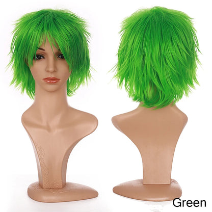 BENIHAIR Synthetic Wig Cosplay Wig White Red Green Blue Pink Yellow Hair Short Layer Wig Fake Hair Extension Men Women Party Wig