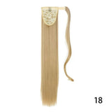 32inches Synthetic Ponytail Hair Extension Clip in Fake Wig Hairpiece Blonde Wrap Around Pigtail Long Smooth Overhead Pony Tail