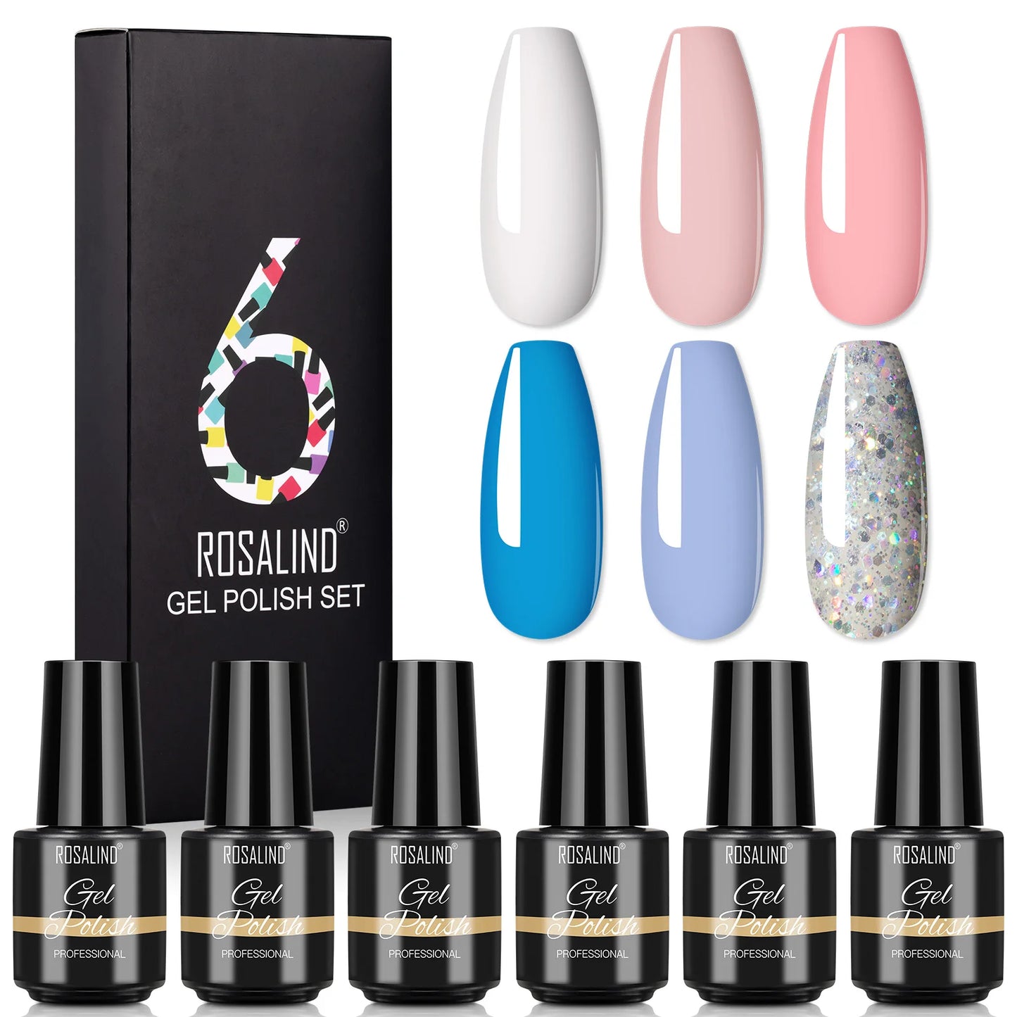 ROSALIND Nail Gel Manicure Set Hybrid Varnish Kit For Nails Art UV Lamp Semi Permanent Nail Gel Polish Set With Good Pack