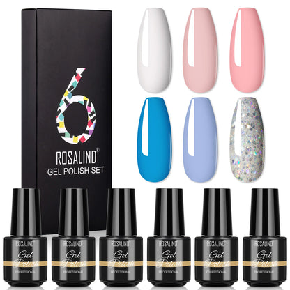 ROSALIND Nail Gel Manicure Set Hybrid Varnish Kit For Nails Art UV Lamp Semi Permanent Nail Gel Polish Set With Good Pack