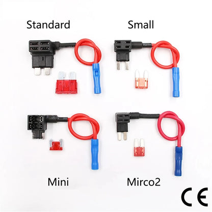 Suporte de fusível 12v, adaptador de torneira de circuito add micro2, mini fusível automático de lâmina atm padrão pequeno com suporte com fusível de carro de lâmina 10a