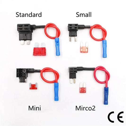 Suporte de fusível 12v, adaptador de torneira de circuito add micro2, mini fusível automático de lâmina atm padrão pequeno com suporte com fusível de carro de lâmina 10a
