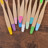 Children 10 Pieces Colorful Bamboo Toothbrush Nylon Bristle Eco Paint Toothbrush Kids Arosse a Dent Bambou Vegan Tooth Dental