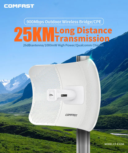 5-25Km Long Range 30dBm High power Outdoor wifi CPE 900Mbp 5G 26dbi Antenna Access Point Wifi Signal Amplifier Bridge Router AP