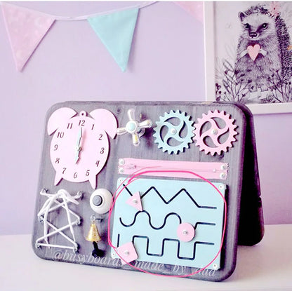 Montessori Busy Board Accessories Wood DIY Toy Material Education Activity Board Parts Toys For Children Basic Skills Learning