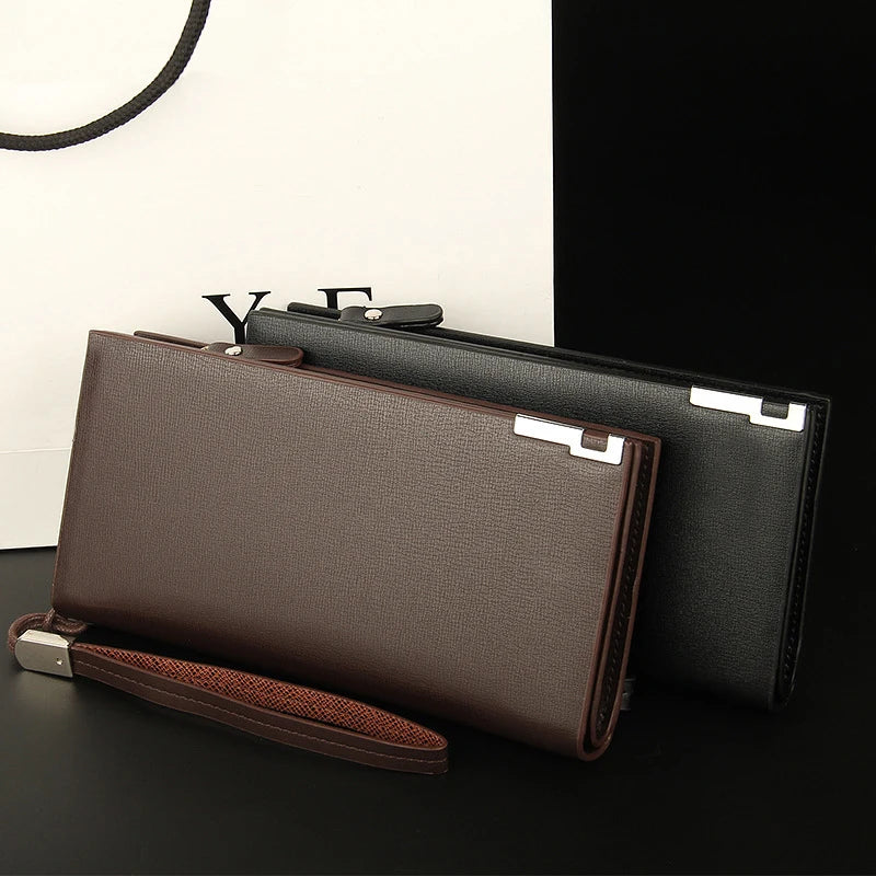 Custom Photo Engraved Wallet Long Section Leather Men Wallets Quality Zipper Large Capacity Big Brand Luxury Wallets For Men