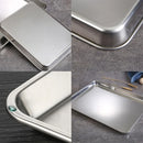 Rectangle Steamed Sausage Noodles Storage Trays Stainless Steel Fruit Dish Restaurant Hotel Kitchen Pastry Food Baking Plates