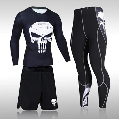 Ternos de Compressão Sportswear para Homens, Ginásio Calças Justas Roupas De Treinamento, Workout Jogging Sports Set, Running Rashguard Treino