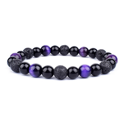 Pulseras de cuentas de obsidiana negra natural, hematita, ojo de tigre, para hombres, protección magnética de la salud, joyería para el alma de las mujeres, pulsera para hombre 