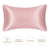 JuwenSilk-Silky Pillowcase Stain, Natural Mulberry Silk, Standard Pillowcase, Queen K 