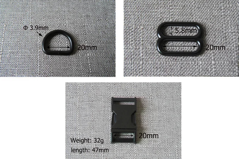 1Set Strong Hardware Metal Straps Slider D Ring Release Belt Buckle For Cat Pet Dog Collar Harness Paracord Sewing Accessory