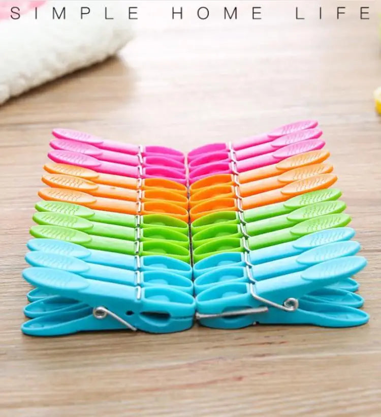 24Pcs High Quality Laundry Clothespins for Towels Socks Clips for Bed Sheet Hangers Racks Clip Clothes Pin Kitchen Home Supplies