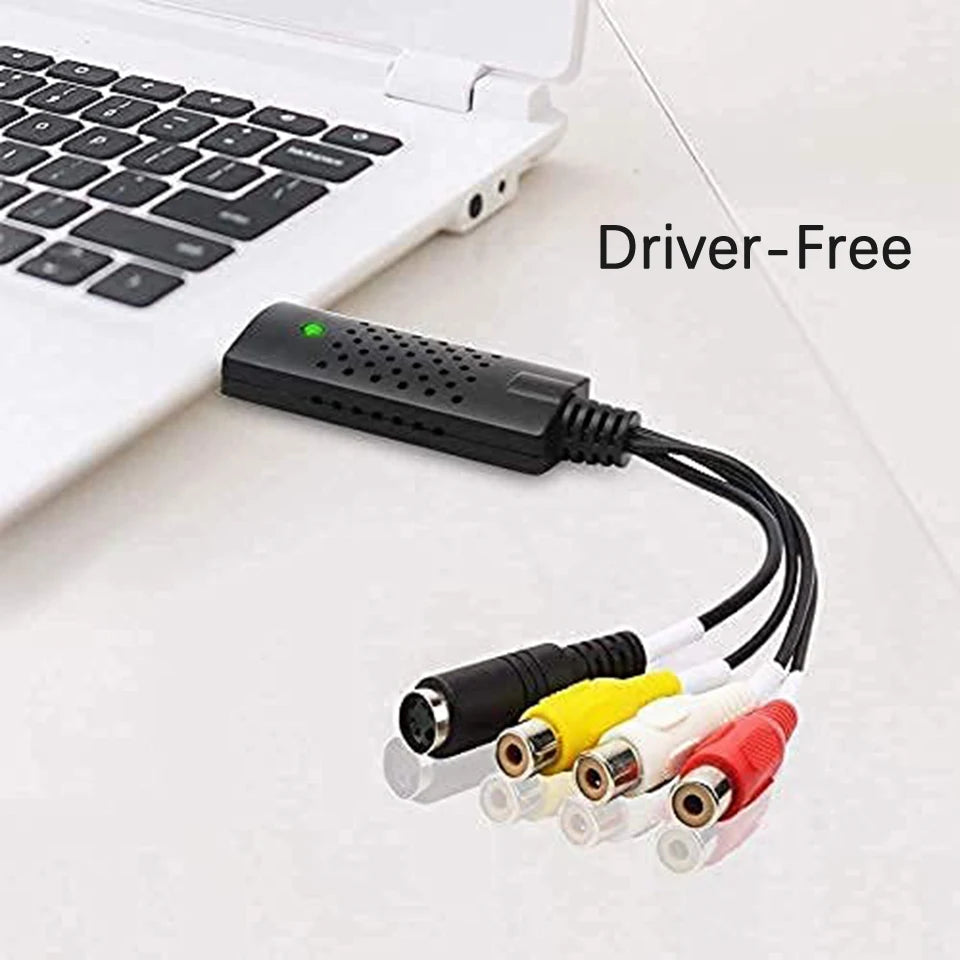Tarjeta de captura de video USB Easy Cap VHS VCR Mini DV Hi8 Convertidor de DVD a digital RCA/S-video a USB 2.0 Captura de audio y video