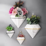 Marble Pattern Wall Hanging Flower Pot Creative Artificial Plant Dried Flower Pot Ceramic Flower Pot