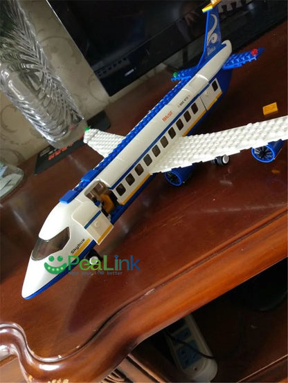 City Cargo Aircraft Plane Storage Airport Airbus Airplane Avion Technical Creative Building Blocks Educational Toys for Children