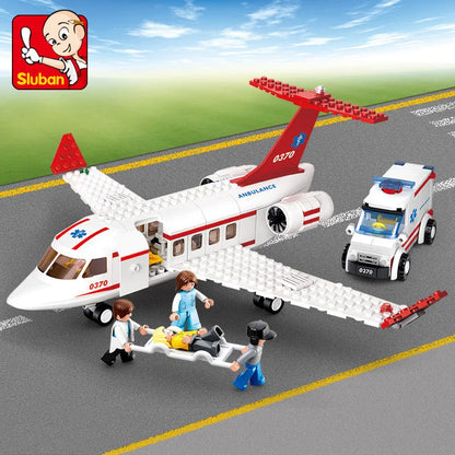 City Cargo Aircraft Plane Storage Airport Airbus Airplane Avion Technical Creative Building Blocks Educational Toys for Children