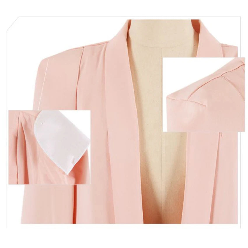 New Fashion 2022 Black White Long Sleeve Cape Coat Women Lapel Split Cloak Jacket Suits Womens OL Office Workwear Gift