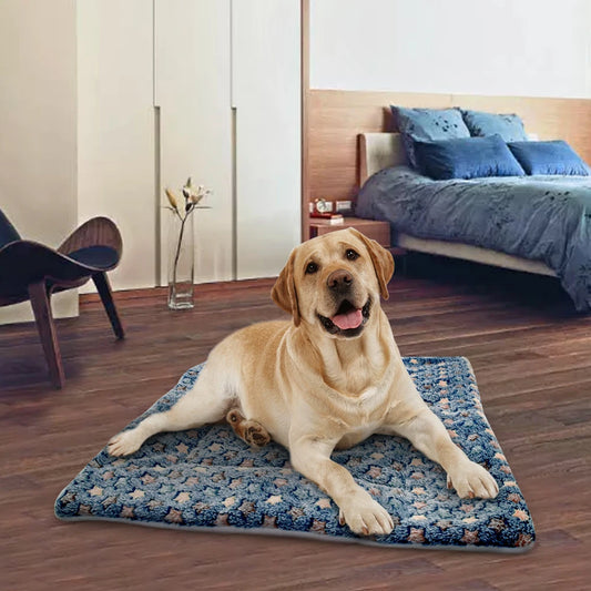 Camas para perros grandes, cálidas, para gatos, para invierno, para cachorros y gatos, con cojín y manta para bull terrier francés.