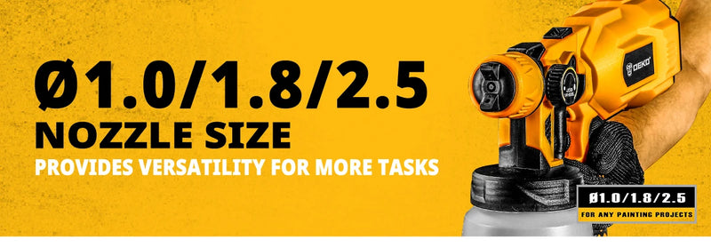 DEKO Spray Gun, 20V/220V High Power Home Electric Paint Sprayer, NO battery 3 Nozzle Easy Spraying Clean Perfect for Beginner