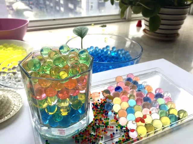 600 unidades/bolsa de perlas de agua de cristal para suelo, bolas de hidrogel Orbiz para cultivo, grandes flores decorativas para decoración del hogar y bodas. 