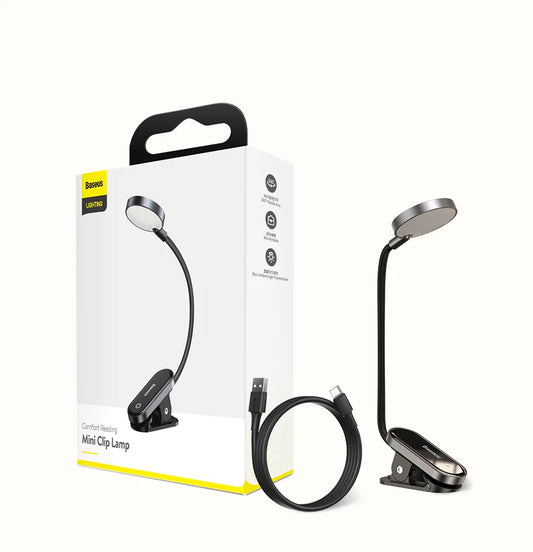Baseus LED Desk Lamp Clip-On Night Light Reading Computer Keyboard Illuminated Eye Protection Lamp with USB Charging for Bedroom