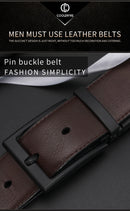 Men Belt Business Dress Belts for Men  Genuine Leather Belt Reversible Buckle Brown and Black Fashion Work Casual HQ111