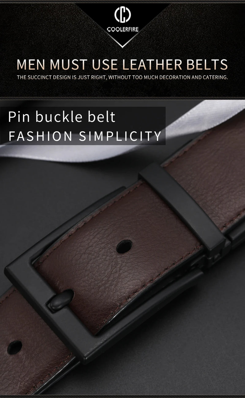 Men Belt Business Dress Belts for Men  Genuine Leather Belt Reversible Buckle Brown and Black Fashion Work Casual HQ111