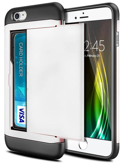 Funda para iPhone SE 2022 2020 con puerta corredera, bolsillo oculto, ranuras para tarjetas, antiarañazos, para iPhone SE3 SE2 SE
