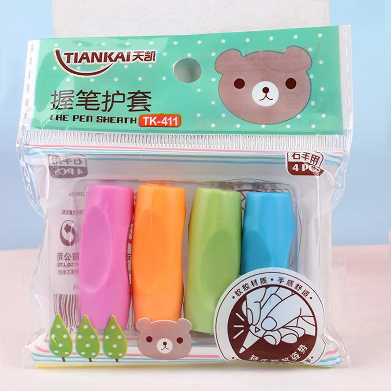 4Pcs/lot Primary Student Learning Partner Children Student Stationery Pencil Holder Exerciser Correct Pen Holder Posture Hold