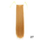32inches Synthetic Ponytail Hair Extension Clip in Fake Wig Hairpiece Blonde Wrap Around Pigtail Long Smooth Overhead Pony Tail