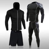 Conjuntos deportivos de compresión para hombre, mallas de gimnasio, conjuntos deportivos para correr, chándal para correr 