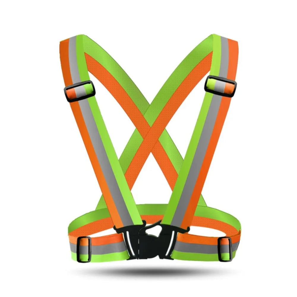 Highlight Reflective Straps Night Running Riding Clothing Vest Adjustable Safety Vest Elastic Band For Adults and Children
