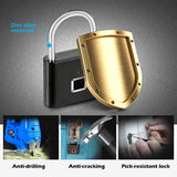 KERUI Smart Fingerprint Padlock Waterproof Fingerprint Keyless Door Lock Type C Rechargeable Security Padlock for House
