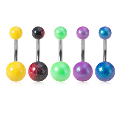 5Pcs 14G Navel Piercing Jewelry Set Sexy Colorful Acrylic Belly Piercing for Women 316L Surgical Steel Bar Belly Button Rings