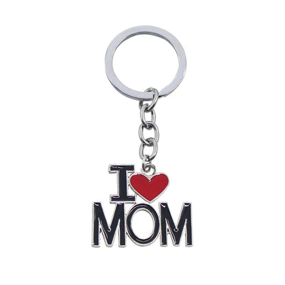 Llavero con letras huecas "Amo a mamá, mamá, papá y papá" para mujeres y hombres, joyería, mochila, llavero, regalos para el Día del Padre y el Día de la Madre.