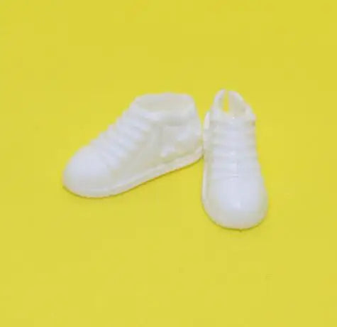 HOUZIWA White Black OB11 Doll Shoes Plastic