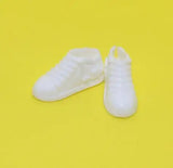 HOUZIWA White Black OB11 Doll Shoes Plastic