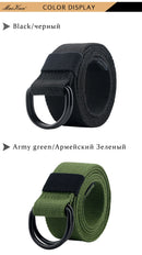 Maikun Tactical Canvas Men Belt High Quality Unisex Double D-Ring Buckle Waistband Casual Canvas Female Belt Fabric For Jeans