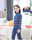 Autumn Winter Thermal Underwear Suit Girls Clothing Sets Boys Pajama Sets Baby No Trace Warm Sleepwear Candy Colors Kids Clothes